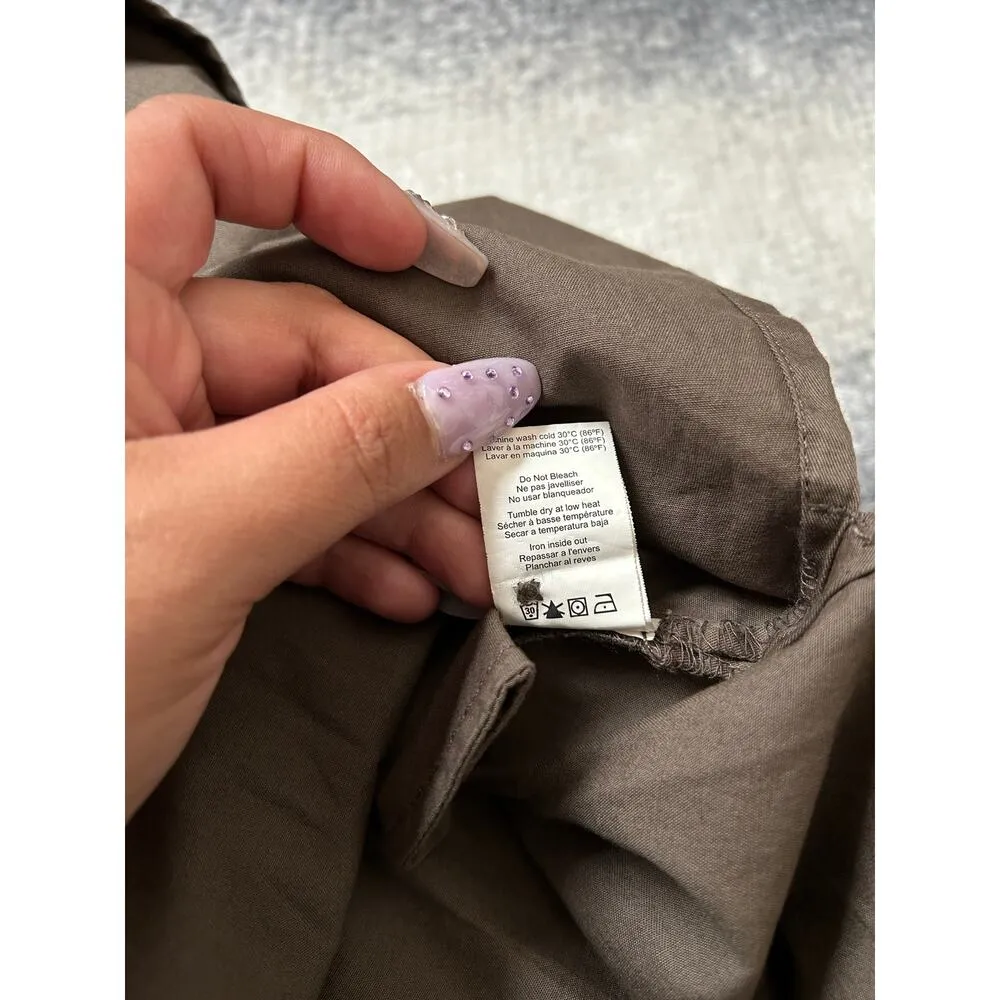 NWT Sundry Raglan Cotton Woven Henley Knee Length Brown Dress Size XL 4 Boho - Image 14