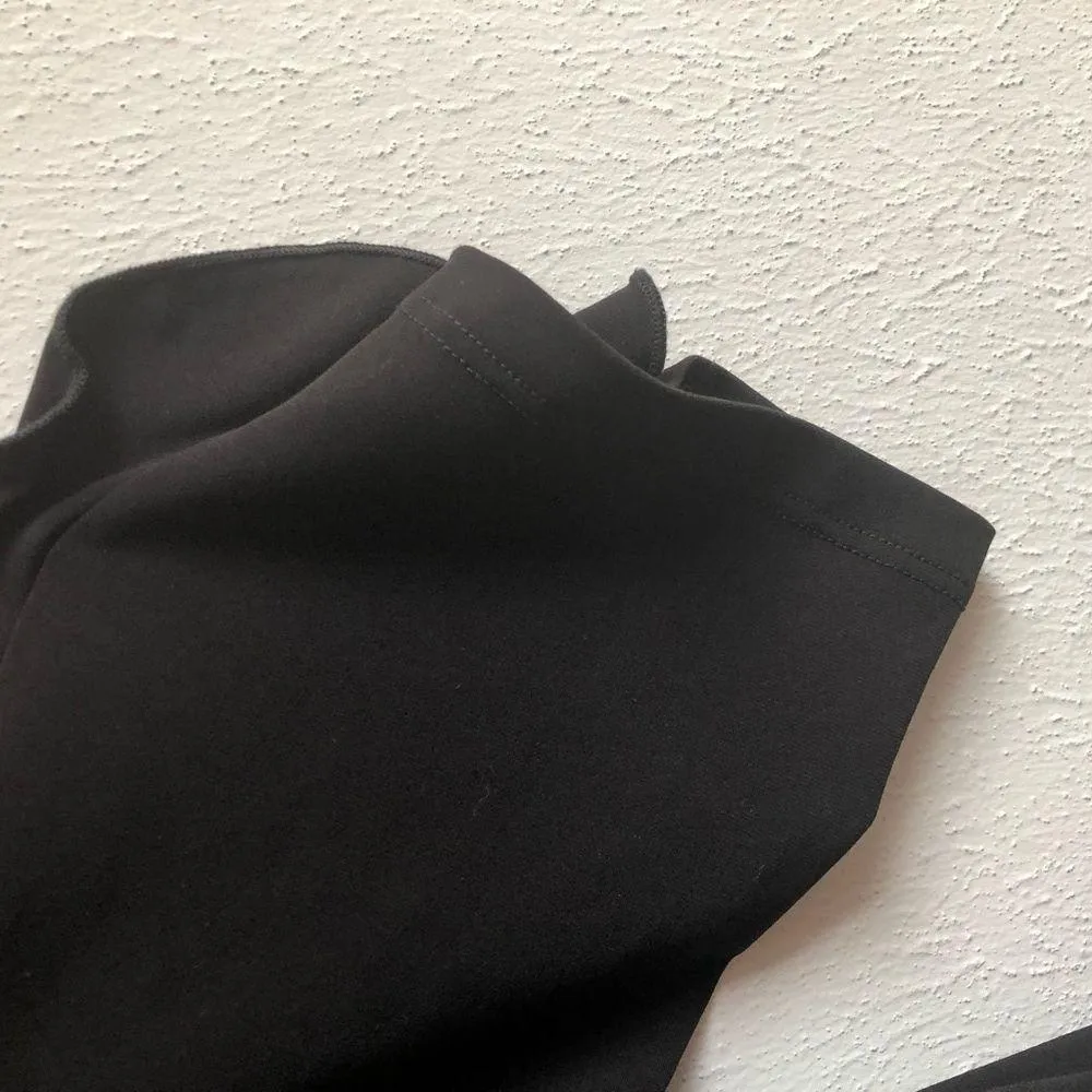 Clara Sun Woo Top Black Ruffle Cuff Half Sleeve Blouse Sz L EUC Size L - Image 7