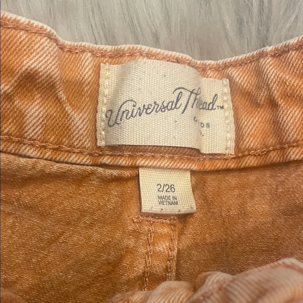 Women's rusty orange denim Shorts size 2 - Image 3