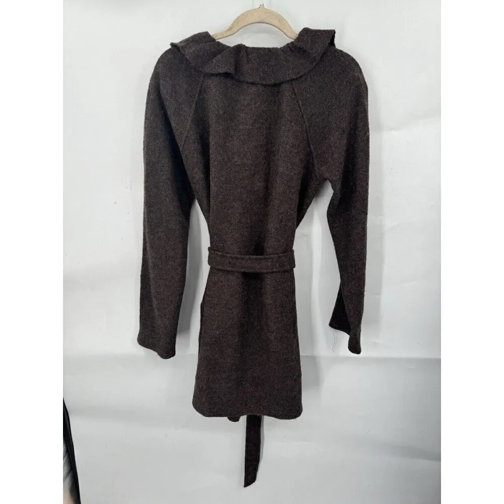 Cynthia‎ Rowley Wool Jacket Women Small Brown Ruffle Bohemian Academia Old Money - Image 5