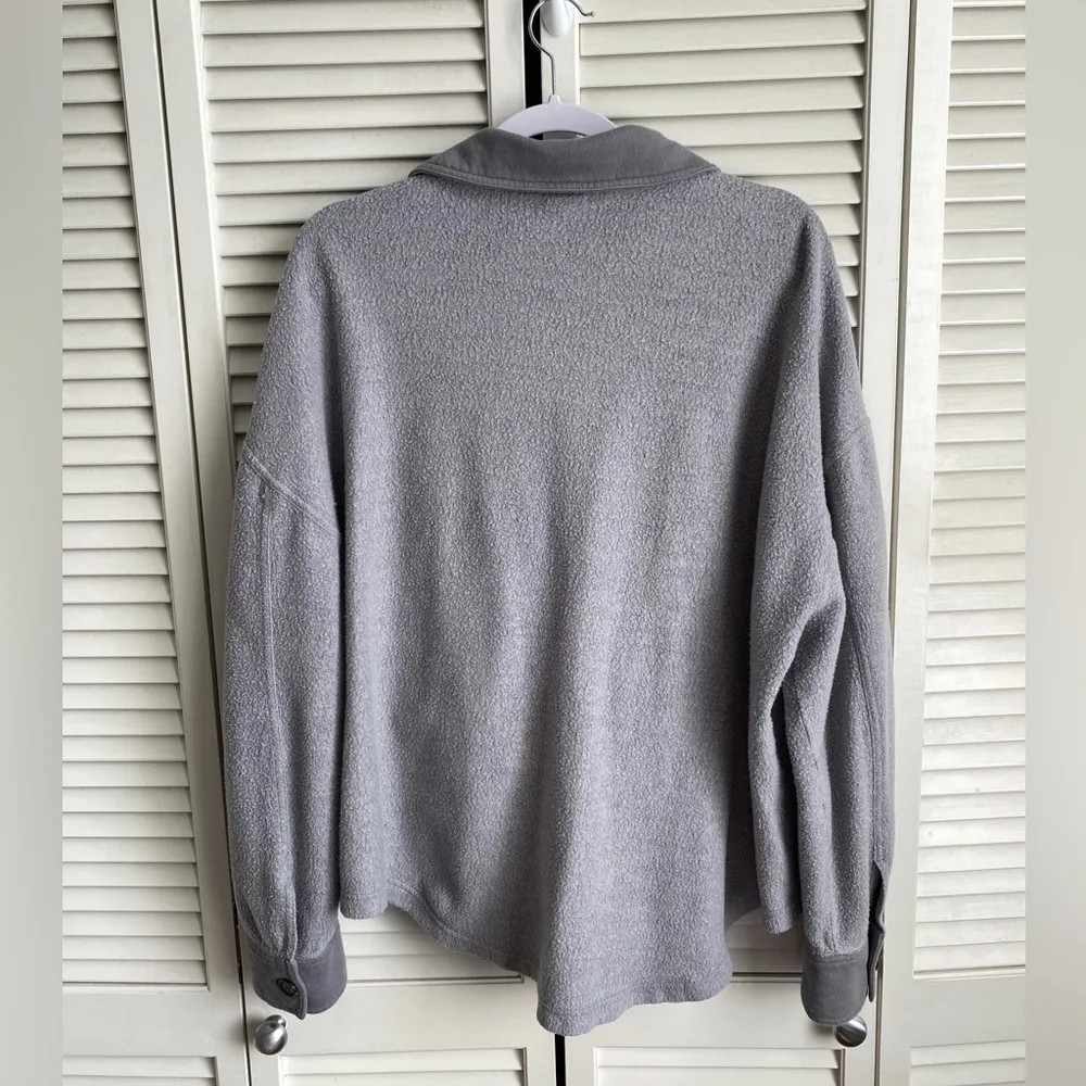 PacSun Shacket Jacket with Pockets and Collar Oversized XS/S Light Gray - Image 4