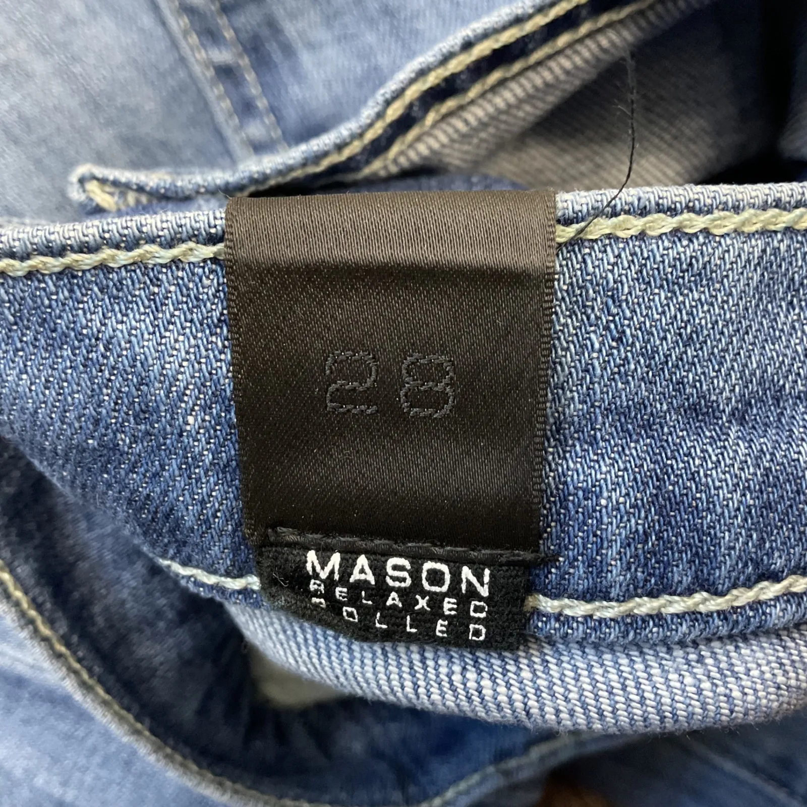 Vince Mason Relaxed Rolled Women's Jeans Size 28 Blue Distressed Denim - Image 7