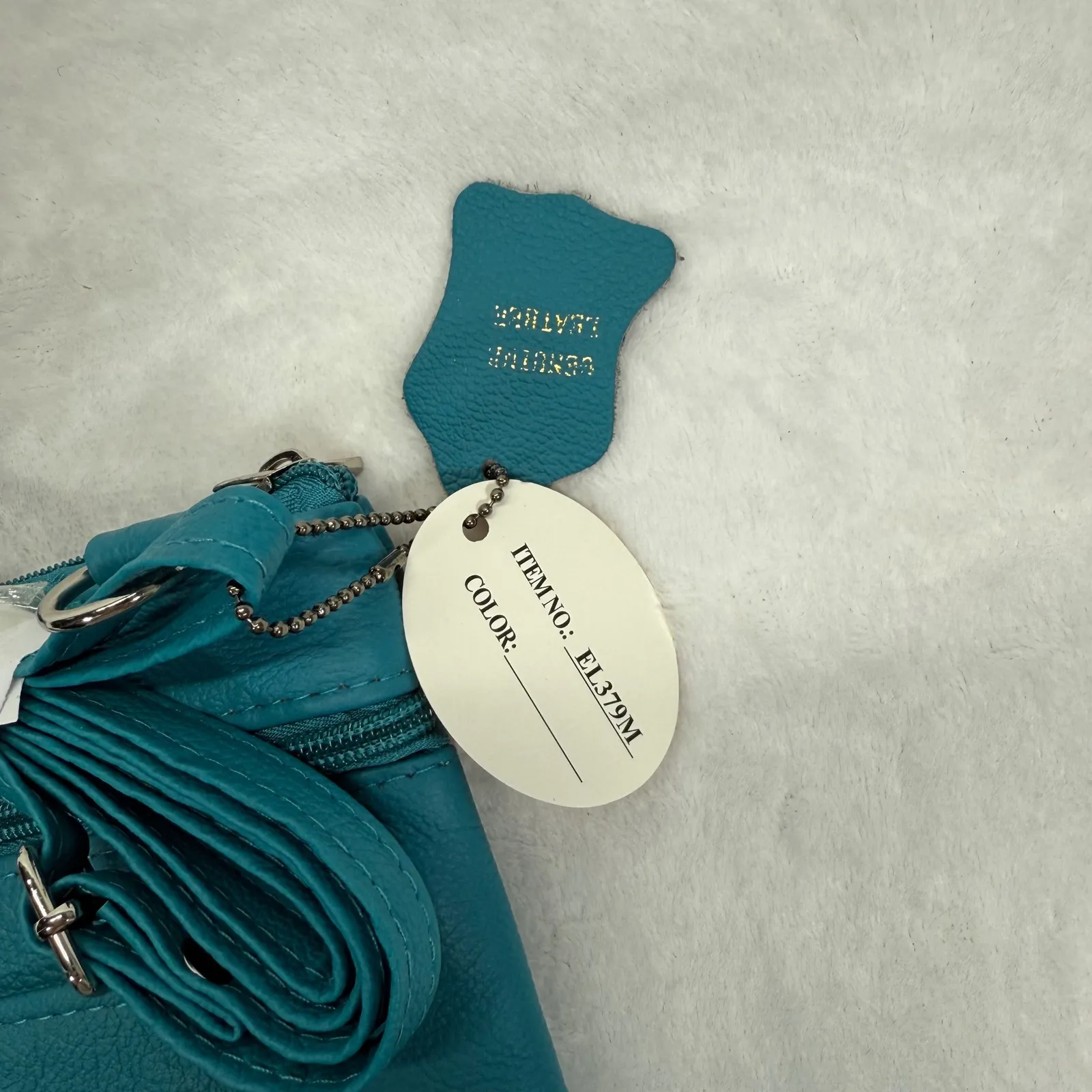 Genuine Leather Crossbody Cell Phone Purse Wallet Small Shoulder‎ Bag Teal Blue - Image 9