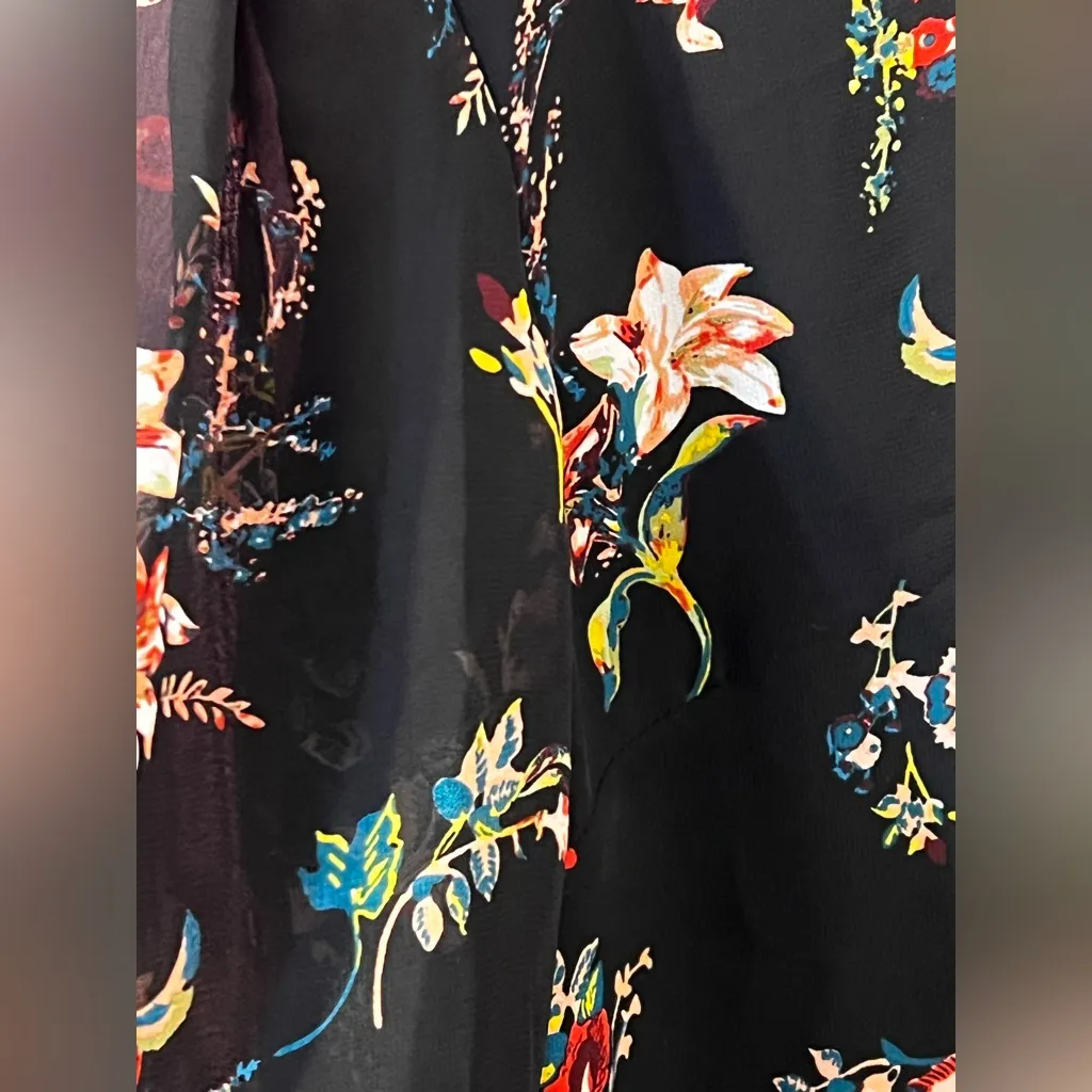 Sam Edelman Floral Chiffon Midnight Pansy Dress NWT - Image 5