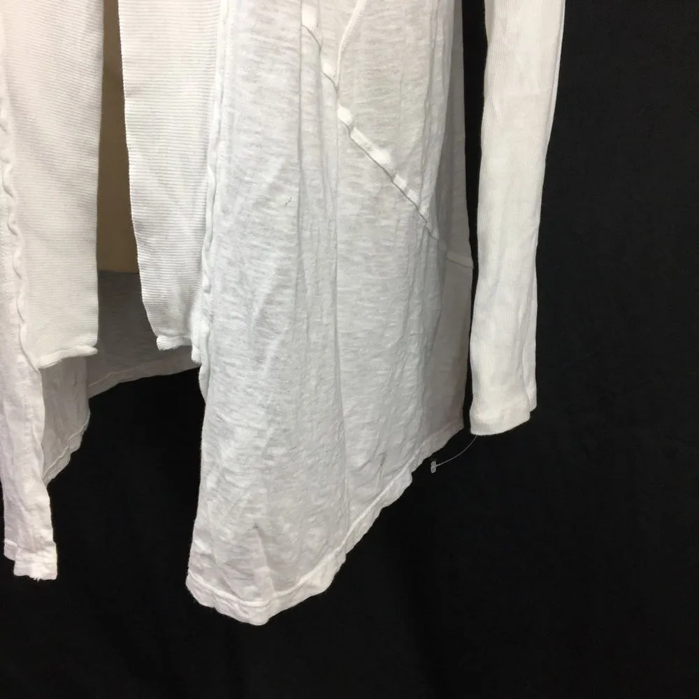 Michael Stars White Open Front Long Light Weight Cardigan Sweater - Image 5