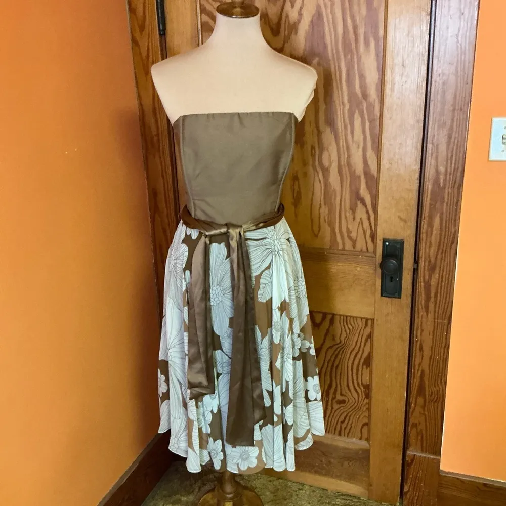 Vintage Spiegel strapless floral silk midi dress n jacket set - Image 9