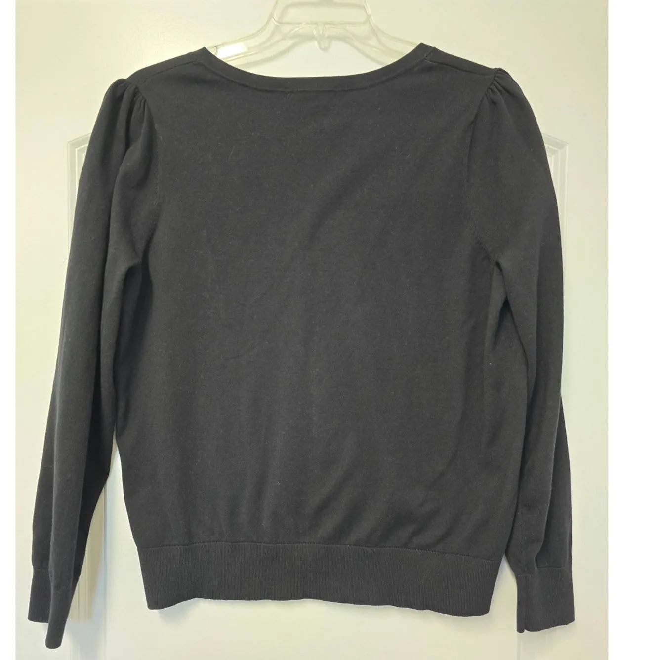 Boden Cotton V Neck Sweater Radish Long Sleeve Blend Knit K0510 Size XL work Black - Image 2