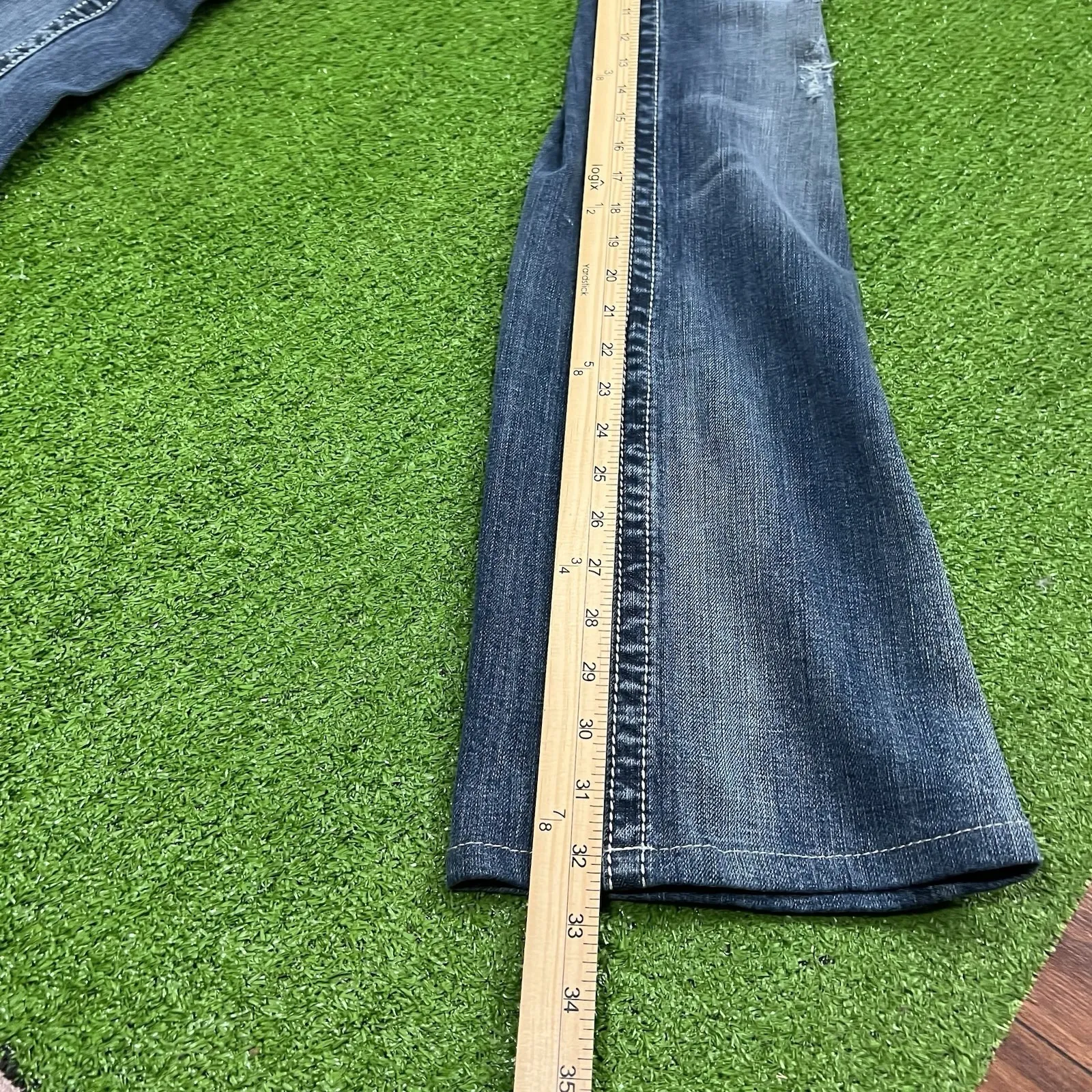 Miss Me Womens Size 30 JP5109 Boot Fleur De Lis Distressed Bejeweled Flare Low - Image 8