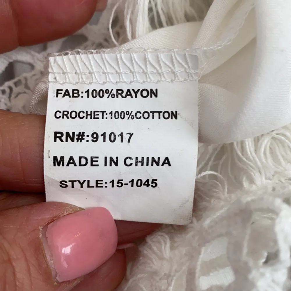 Solitaire Swim White Crochet Trim Cover Up Dress - Image 8