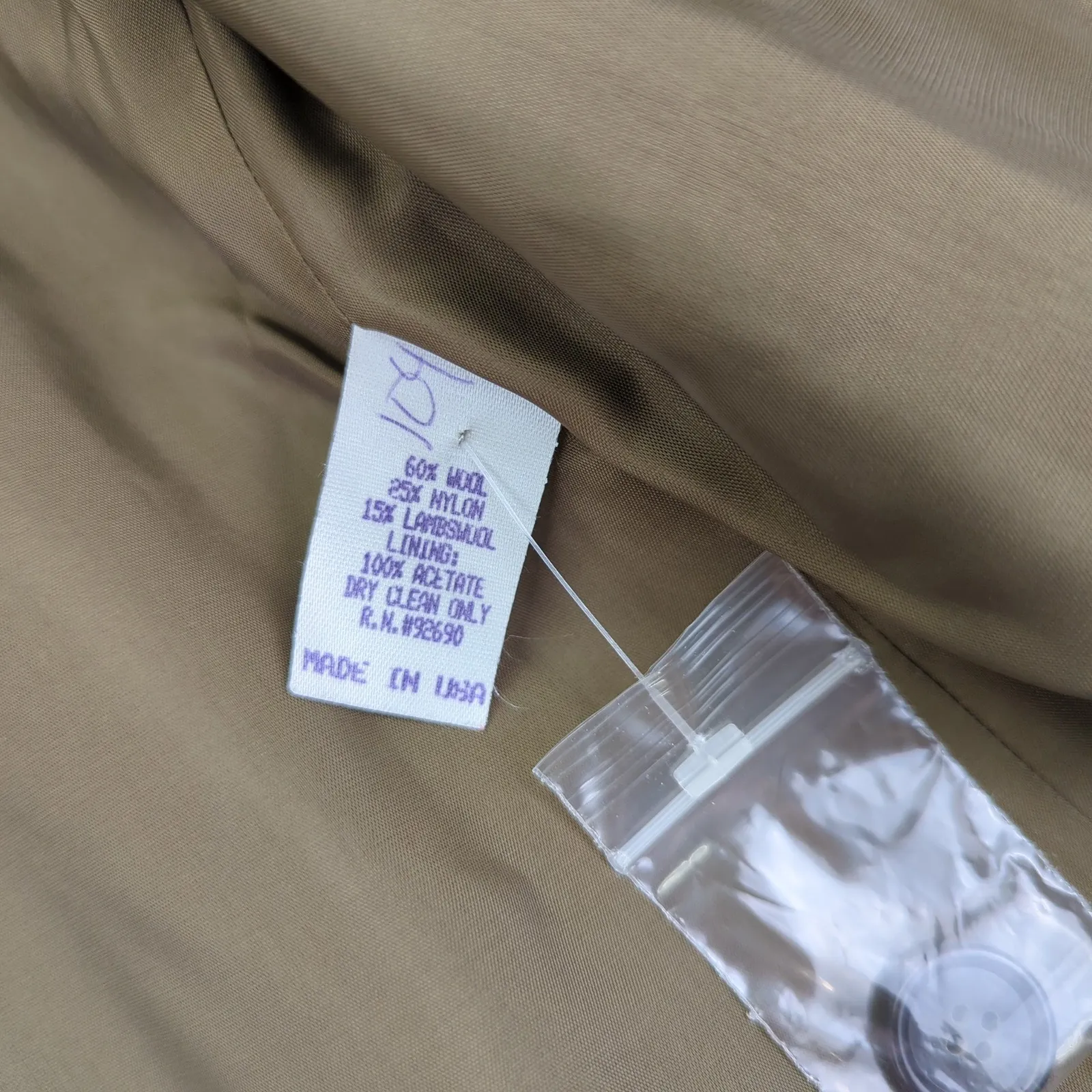 Neiman Marcus Womens Blazer Size 4 Olive‎ Green Wool Blend Career Jacket - Image 8