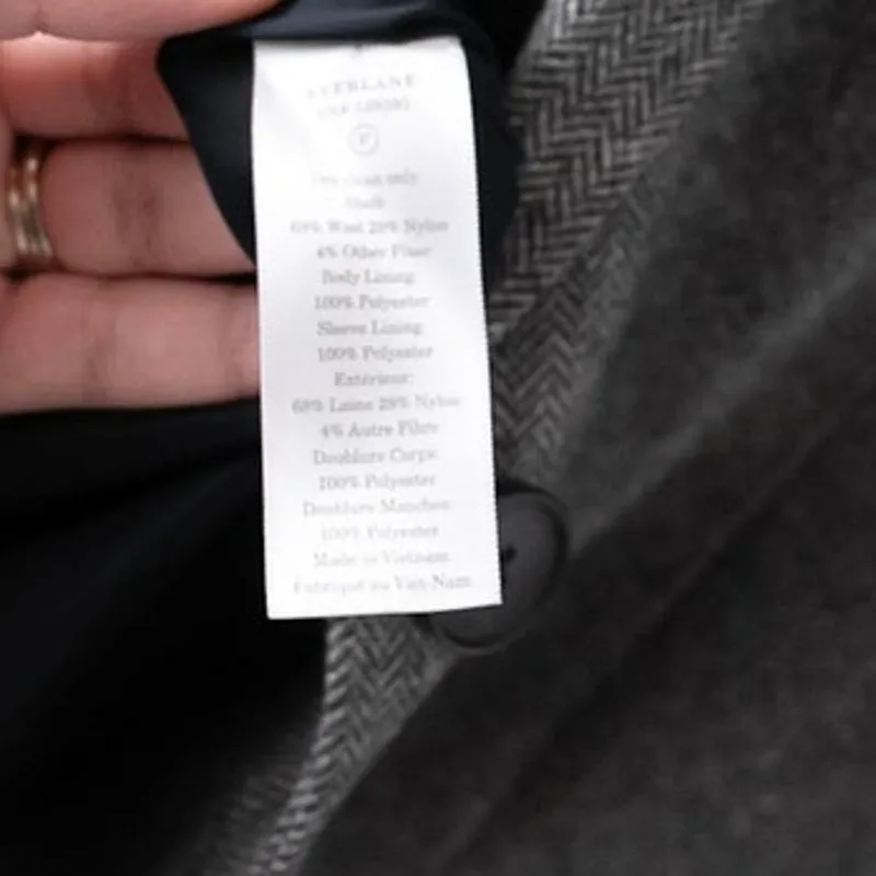 Everlane The Oversized Wool Herringbone Blazer Grey Women's Size 8 - Image 7