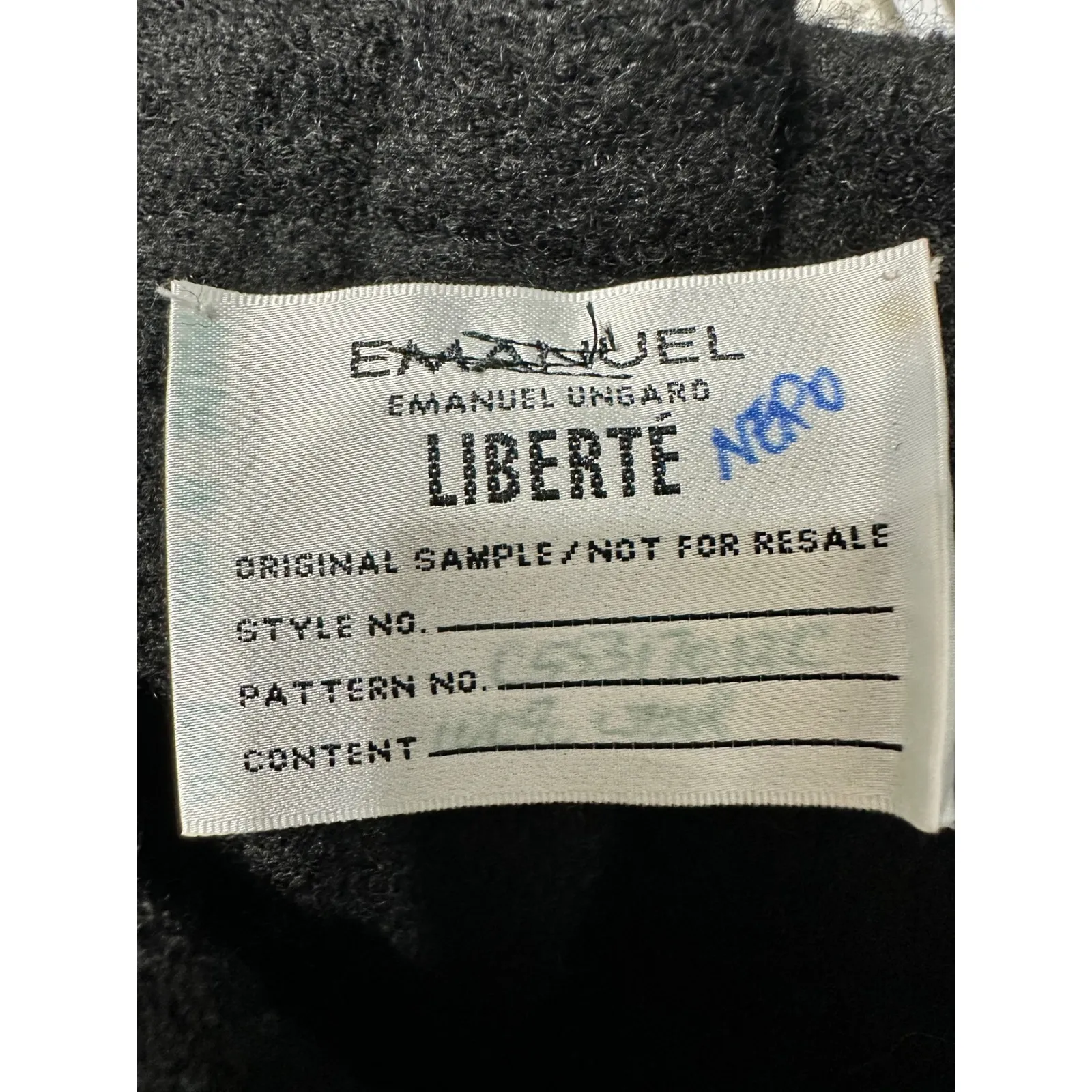 Emanuel Ungaro Liberté Black Textured 100% Wool Minimalist Business Casual Sz 6‎ - Image 4