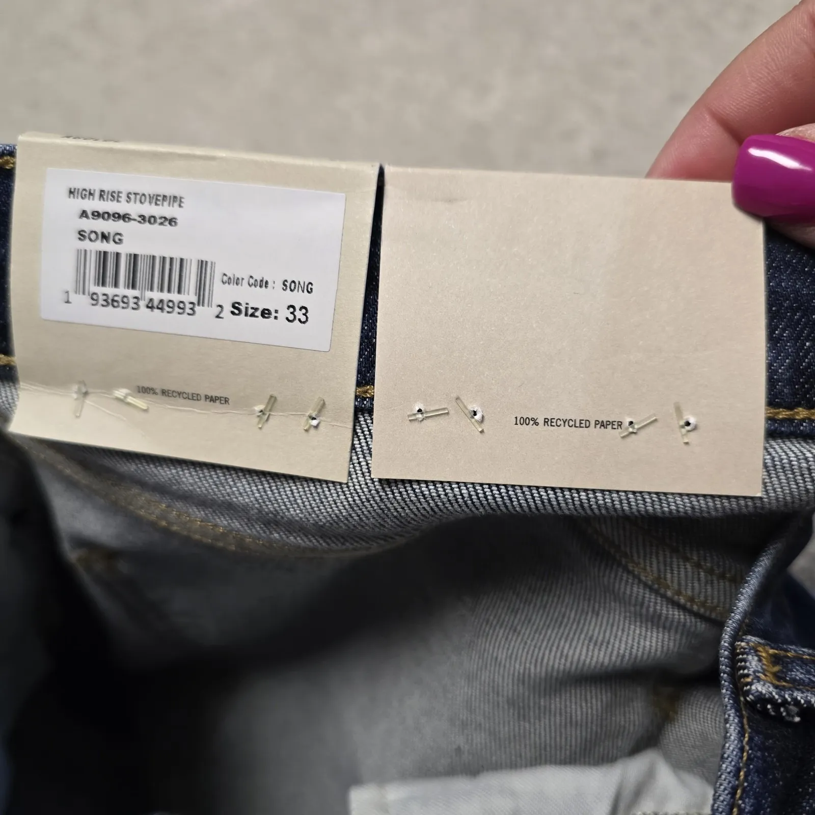 AGOLDE High Rise Stovepipe Jeans‎ Size 33 Soft Stretch Dark Wash Organic Cotton - Image 9