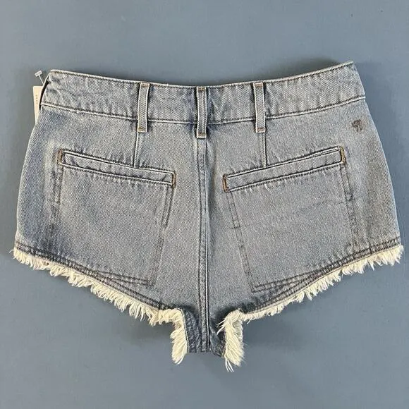 Anthropologie‎ Pilcro Pitched Micro Jean Shorts Fray Hem Denim NWT Size 25 - Image 4