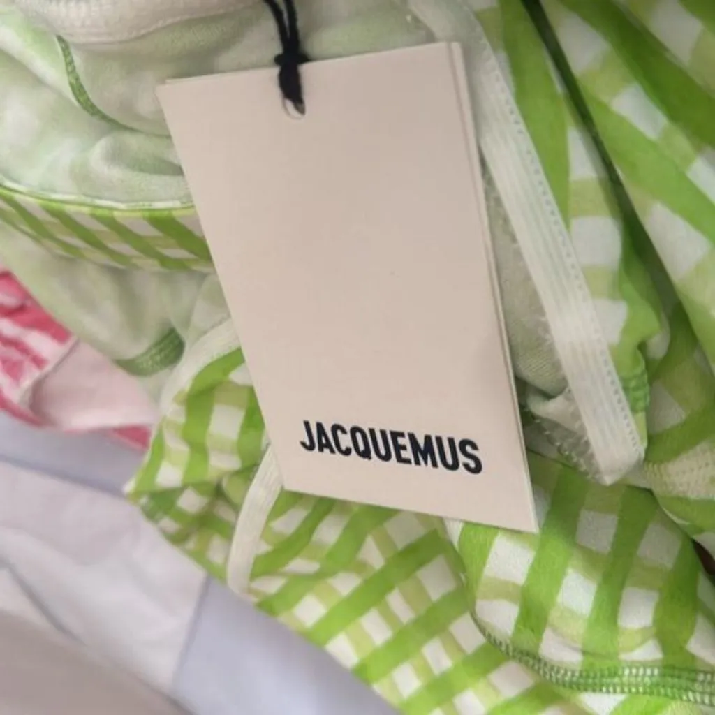 Jacquemus Tuba cropped gingham jersey turtleneck top - Image 9