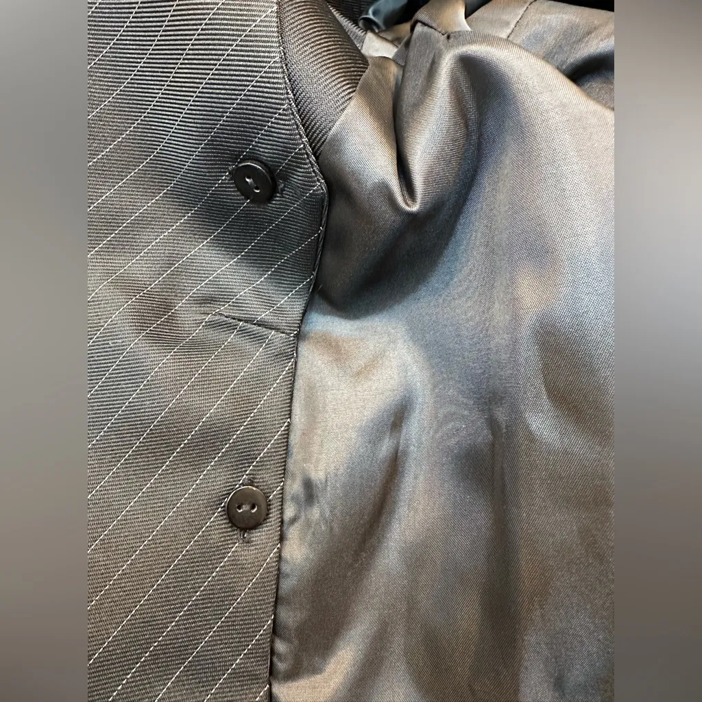 Vintage Randolph Duke The Look Elegant Black Blazer Pinstripe Vest Chic Size 4 S - Image 7