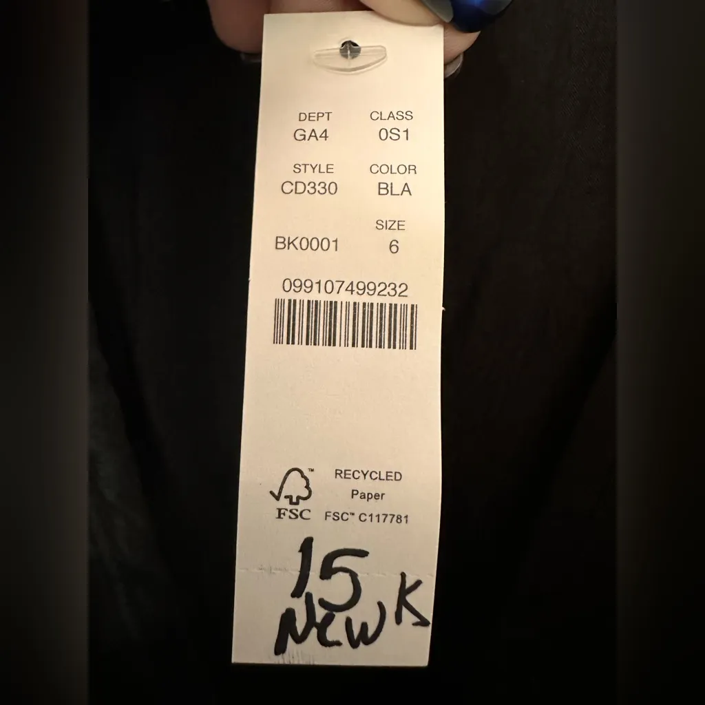 J Crew Short Sleeve Slip Dress Satin Size 6 - Black V Neck Short NWT - Image 5