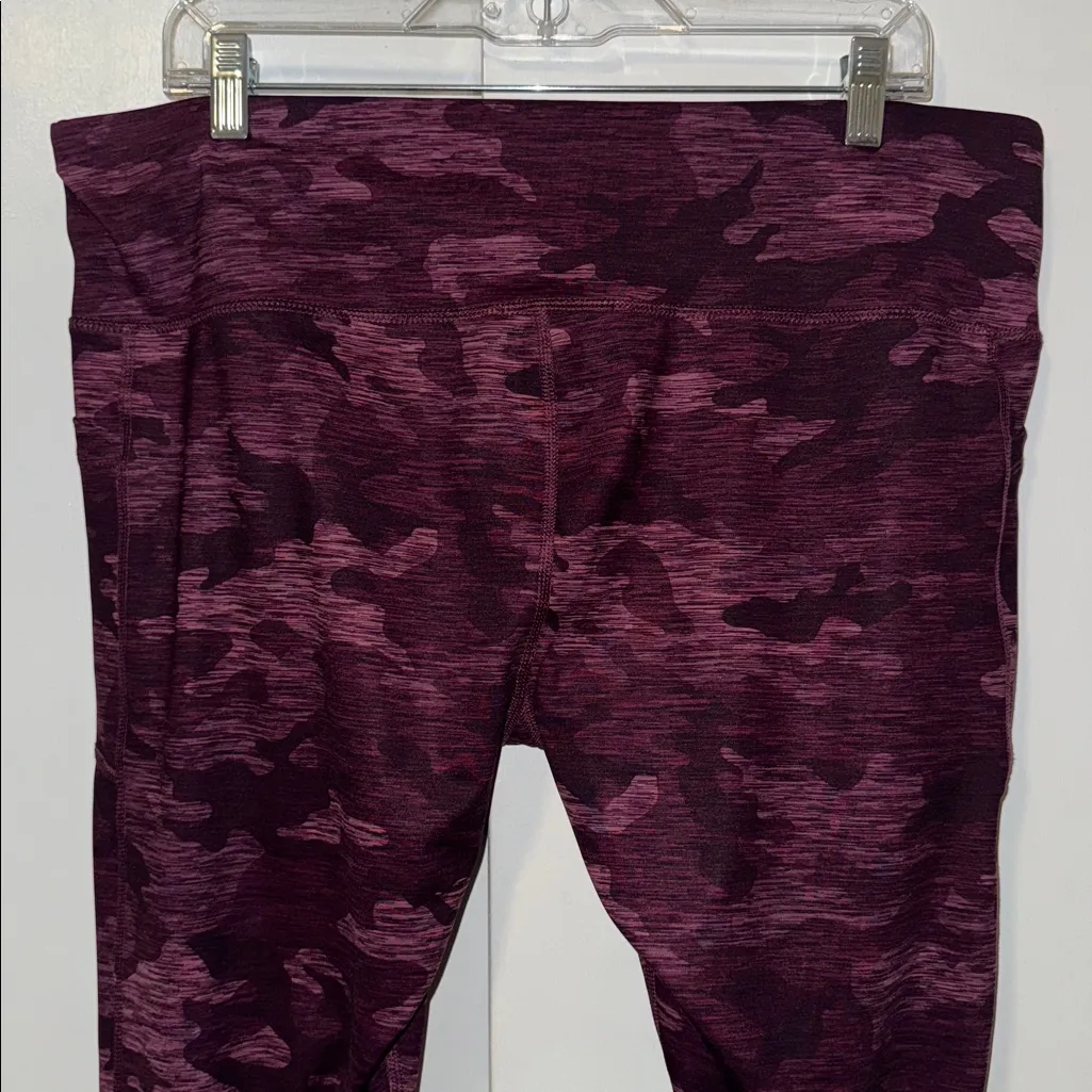 Avia Camo Leggings w Side Pockets Purple Camouflage Print Women’s XXL 2X 20 - Image 7