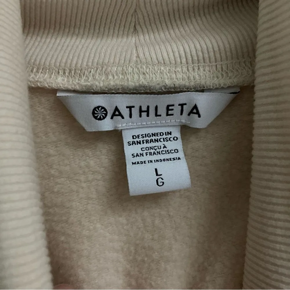Athleta Balance Cinch turtleneck cream pull over sweatshirt L - Image 8