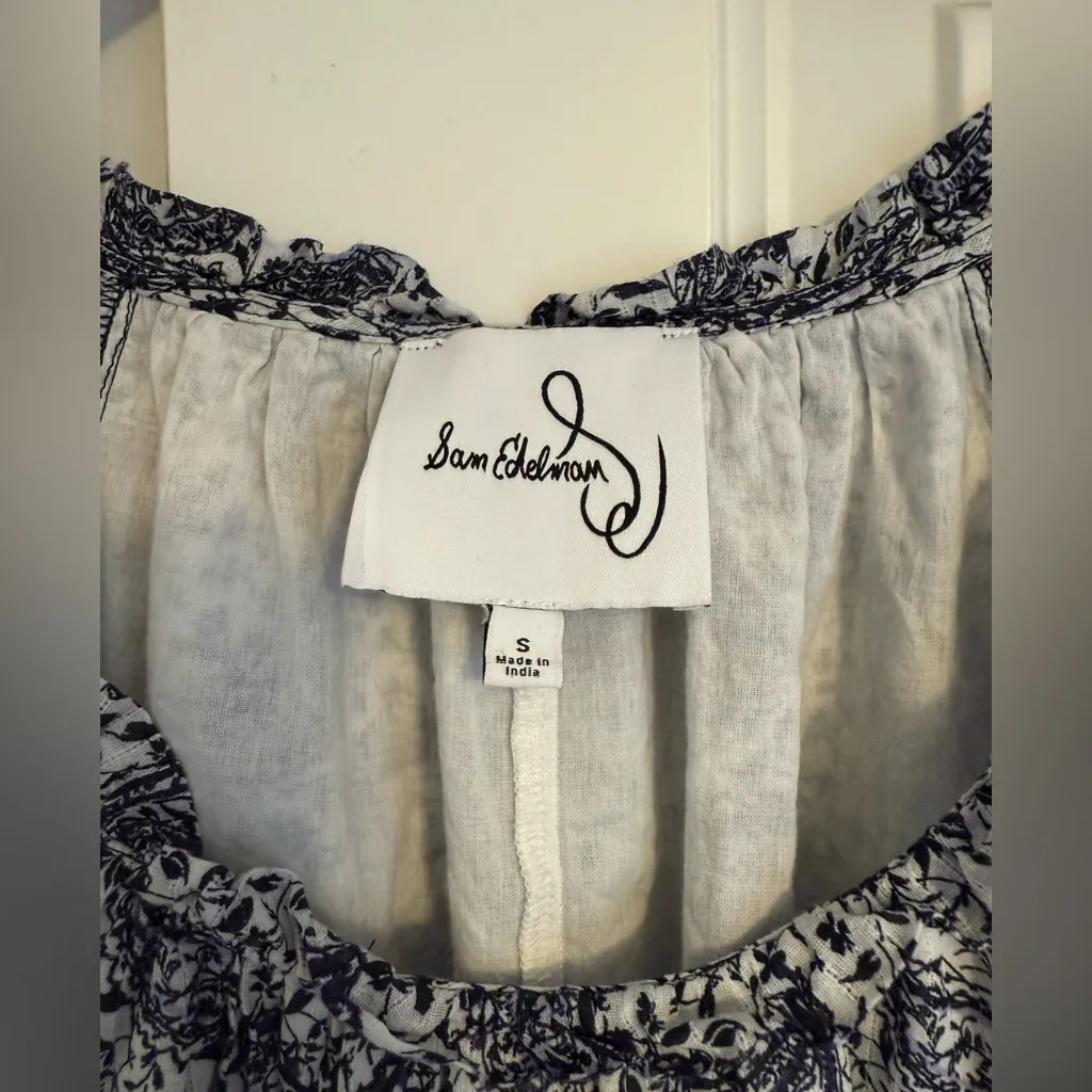 Sam Edelman Paisley Mini Rainey Scoop Neck Longsleeve Dress Size Small - Image 2