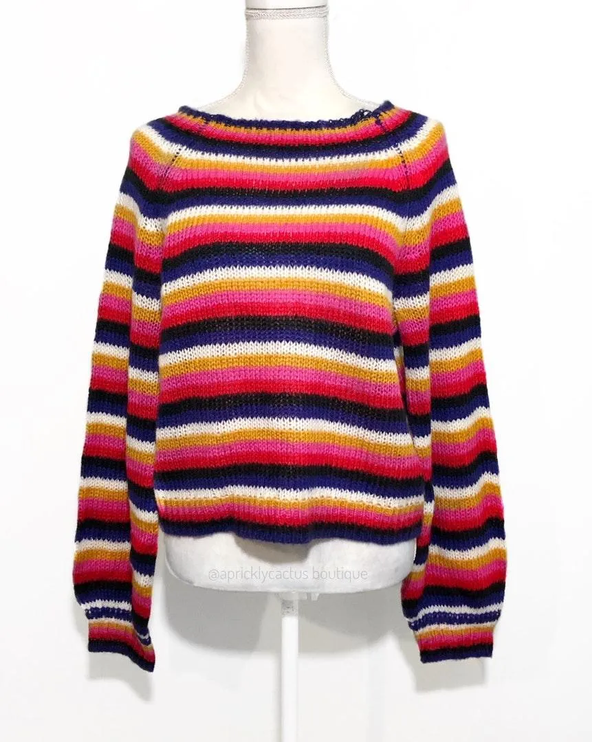 NWT  Multicolor Stripe Retro Sweater Size Medium - Image 2