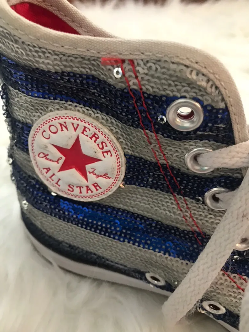 Converse (red, White, And Blue Sequined) - Image 7