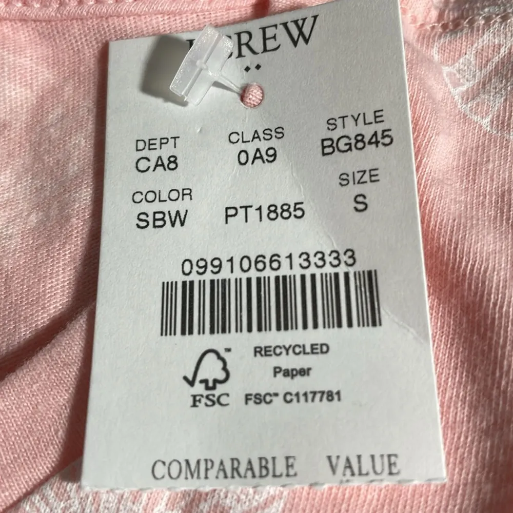 J Crew Factory Collectors Graphic Tee Shirt Pink W/Seashells Full Length S NWT - Image 6