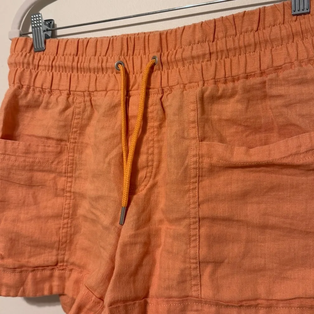 Athleta Cabo Linen 4" Short Size 8 Orange Summer Beach - Image 3