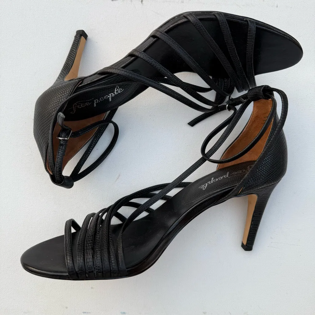 Free People Womens Shoes Heels Black Disco Fever Strappy Size 39 8.5/9 - Image 5