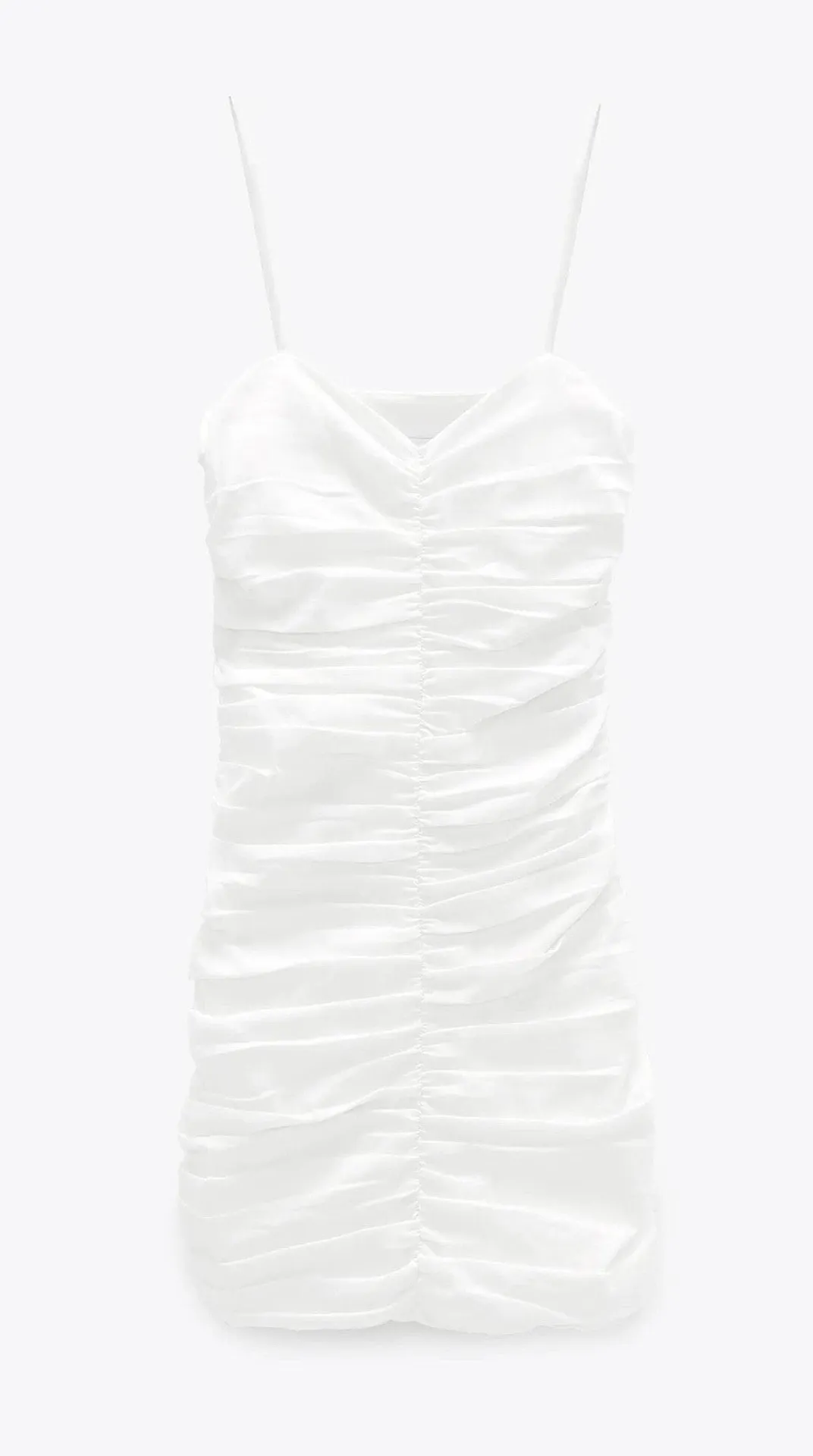 NWT  Mini Dress W Draped Detail Vanilla White - Image 2