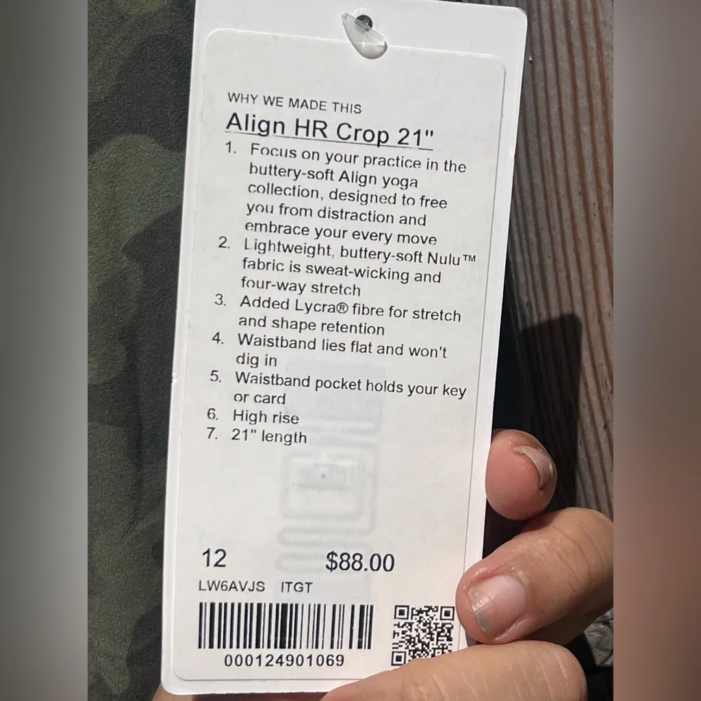 Lululemon Align Crop *21" Camo Print Yoga Leggings NWT - Image 9