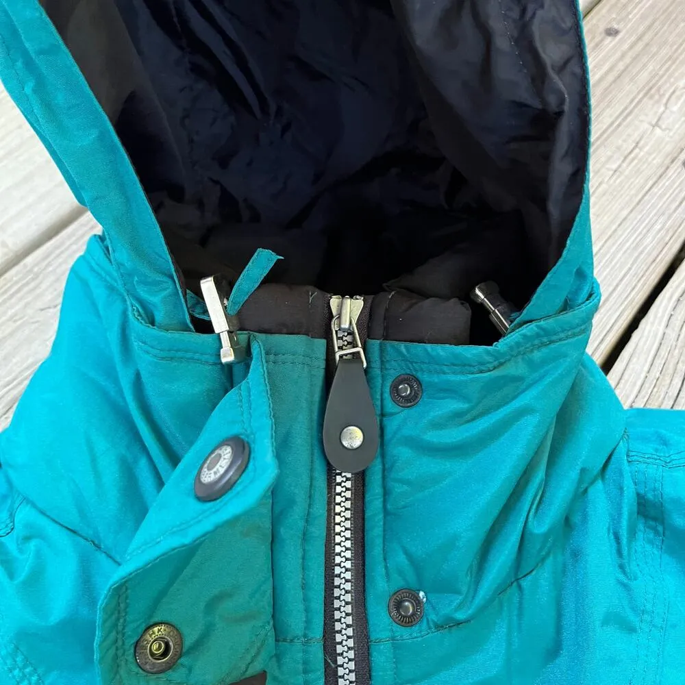 Obermeyer Women's Vintage Hooded Ski Jacket Teal Size 14 - Image 6