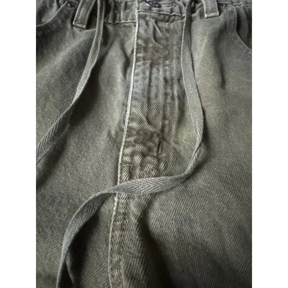 BDG Urban Outfitters Poppy Overdyed Denim Drawstring Short in green size large - Image 5