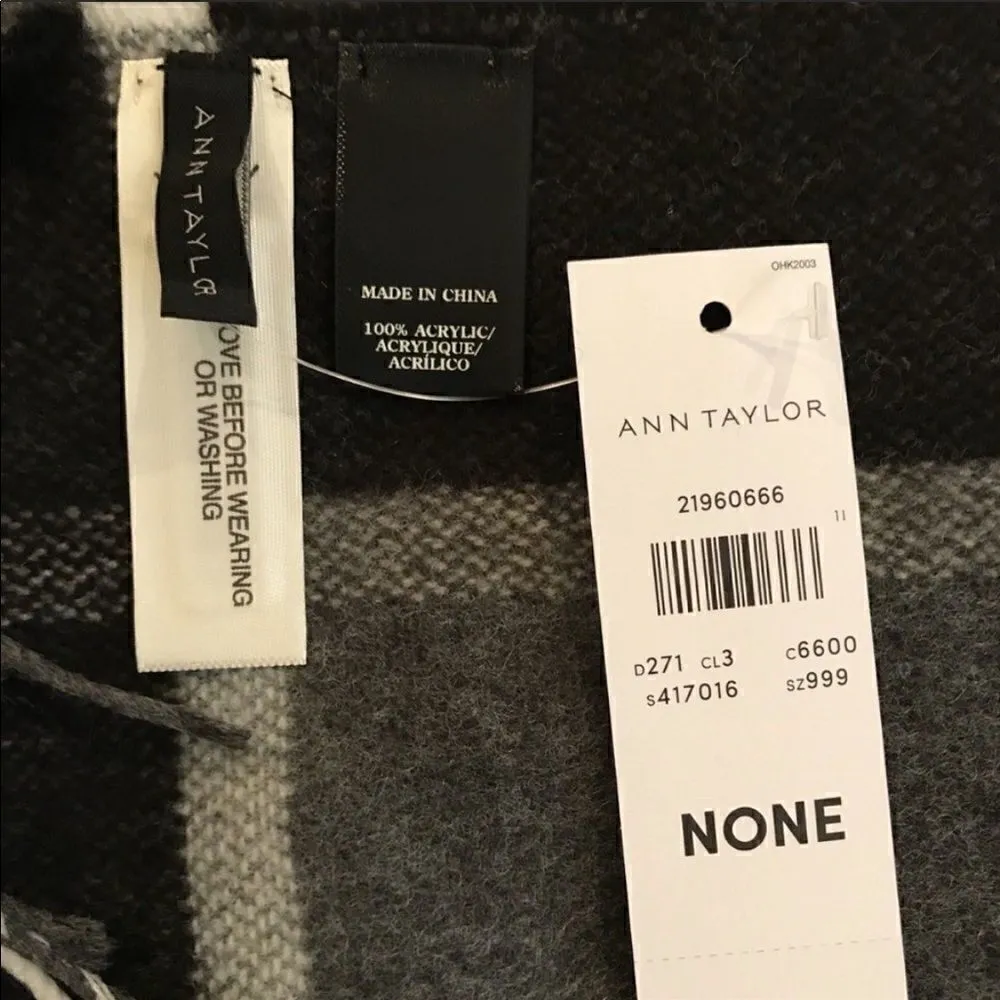 Nwt Ann Taylor border fringe shawl scarf - Image 2