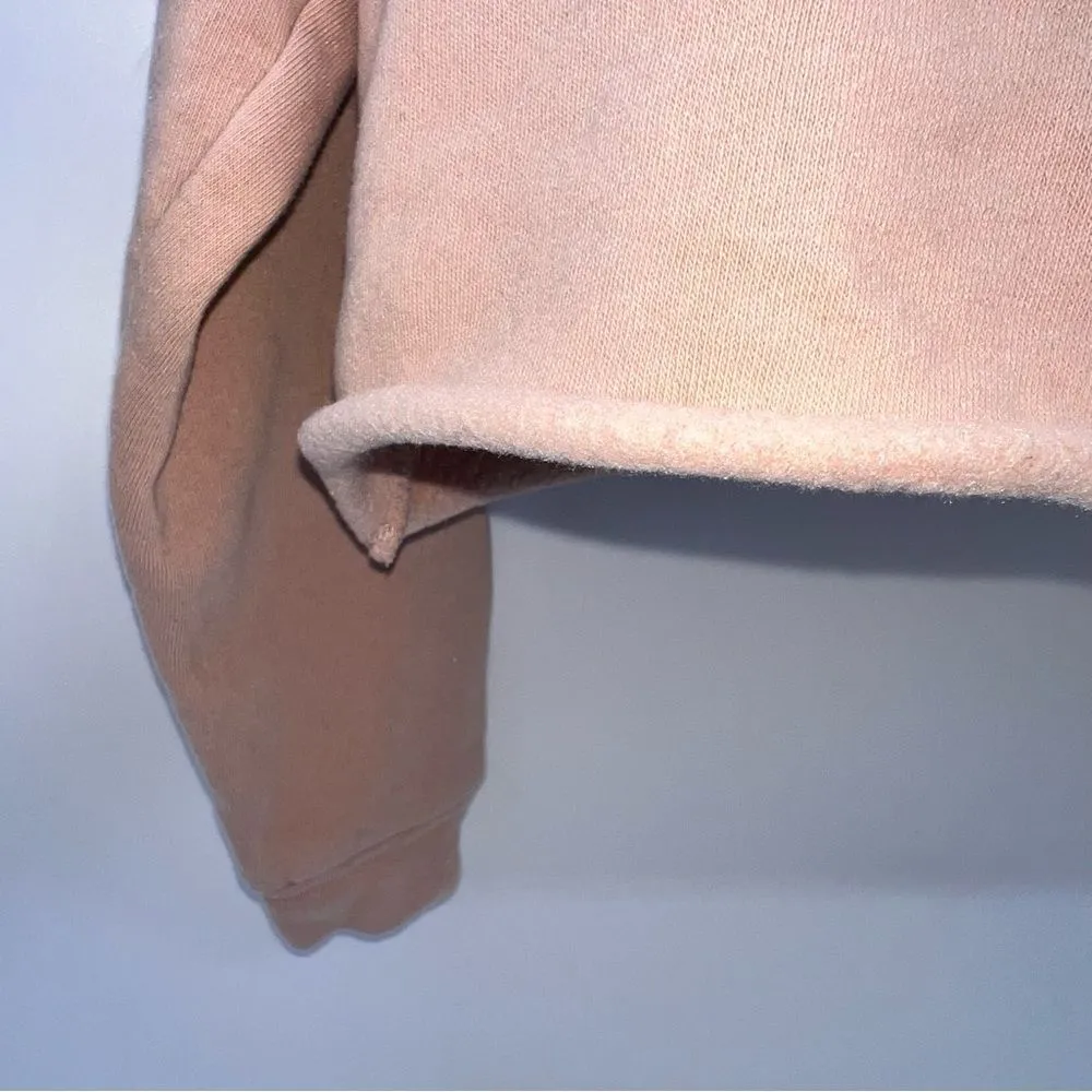 Colsie Mauve/Dusty Pink Cropped Crew Neck Long Sleeve Sweatshirt Size S - Image 3