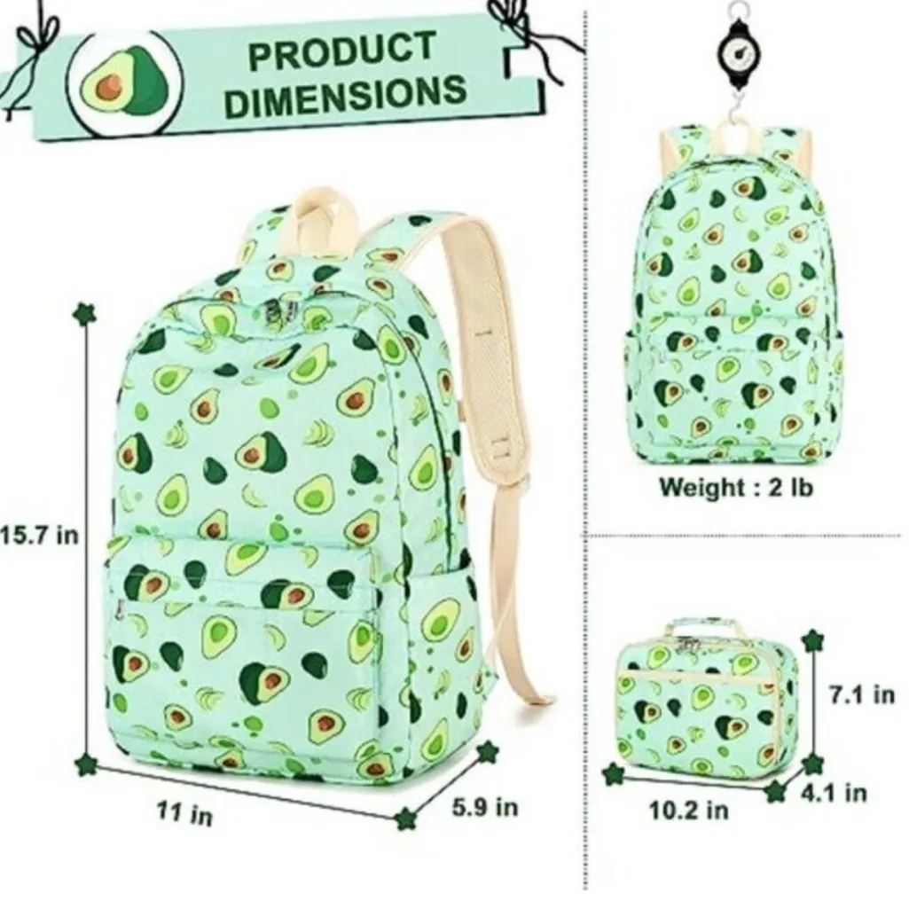 Avocado Backpack And Lunch Box Set Green - Image 4