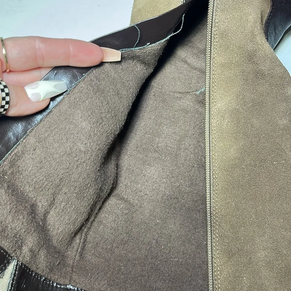 Lauren Ralph Lauren Sagira ll Full Zip Up Leather & Suede Boots Brown Size 8 - Image 12