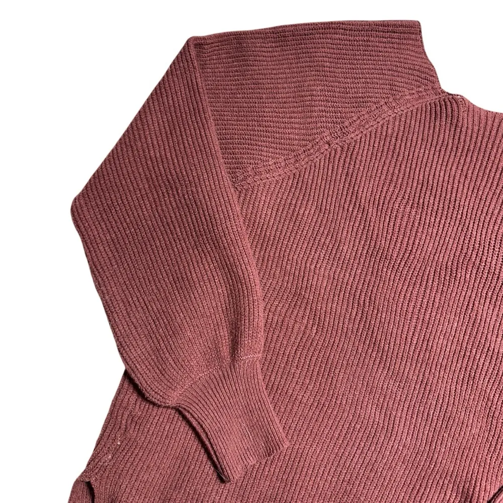 Lulus Lulu’s Rust Brown Ribbed Knit V Neck Pullover Sweater Women’s US Large - Image 7