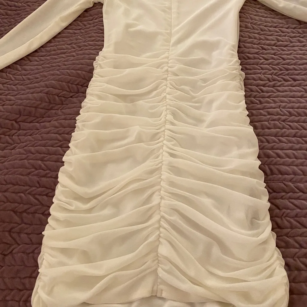 Tiger Mist White Mesh Mini Dress - Image 6