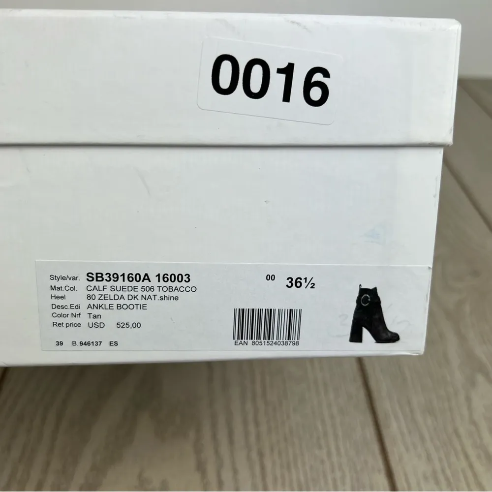 See by Chloé Suede Buckle Ankle Booties 36.5 Tobacco (Tan) & Goldtone Metal $525 - Image 9