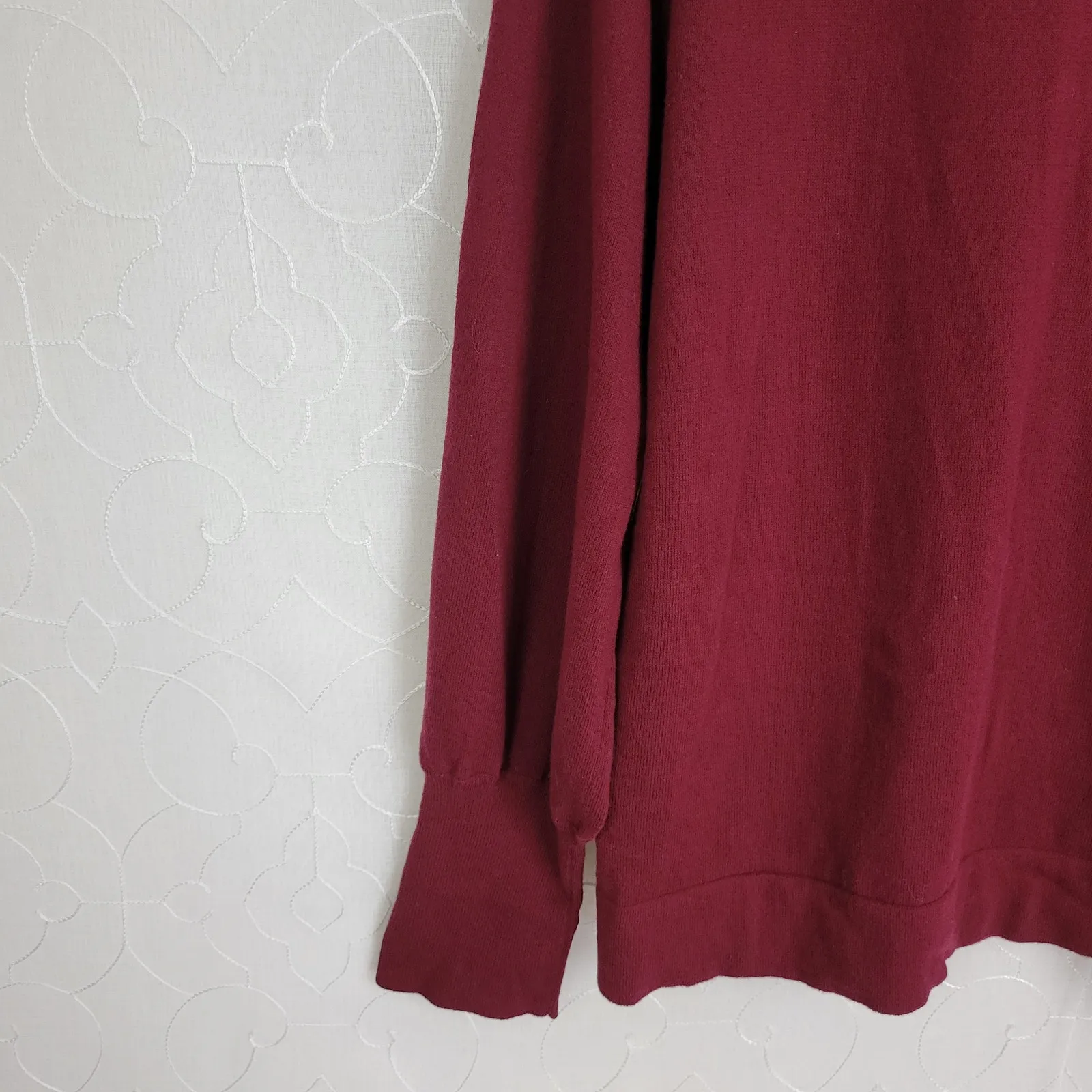 J. Crew Women's Sweater XL Red Puff Sleeve Classic Fit Rhinestone Pullover‎ NWT - Image 5