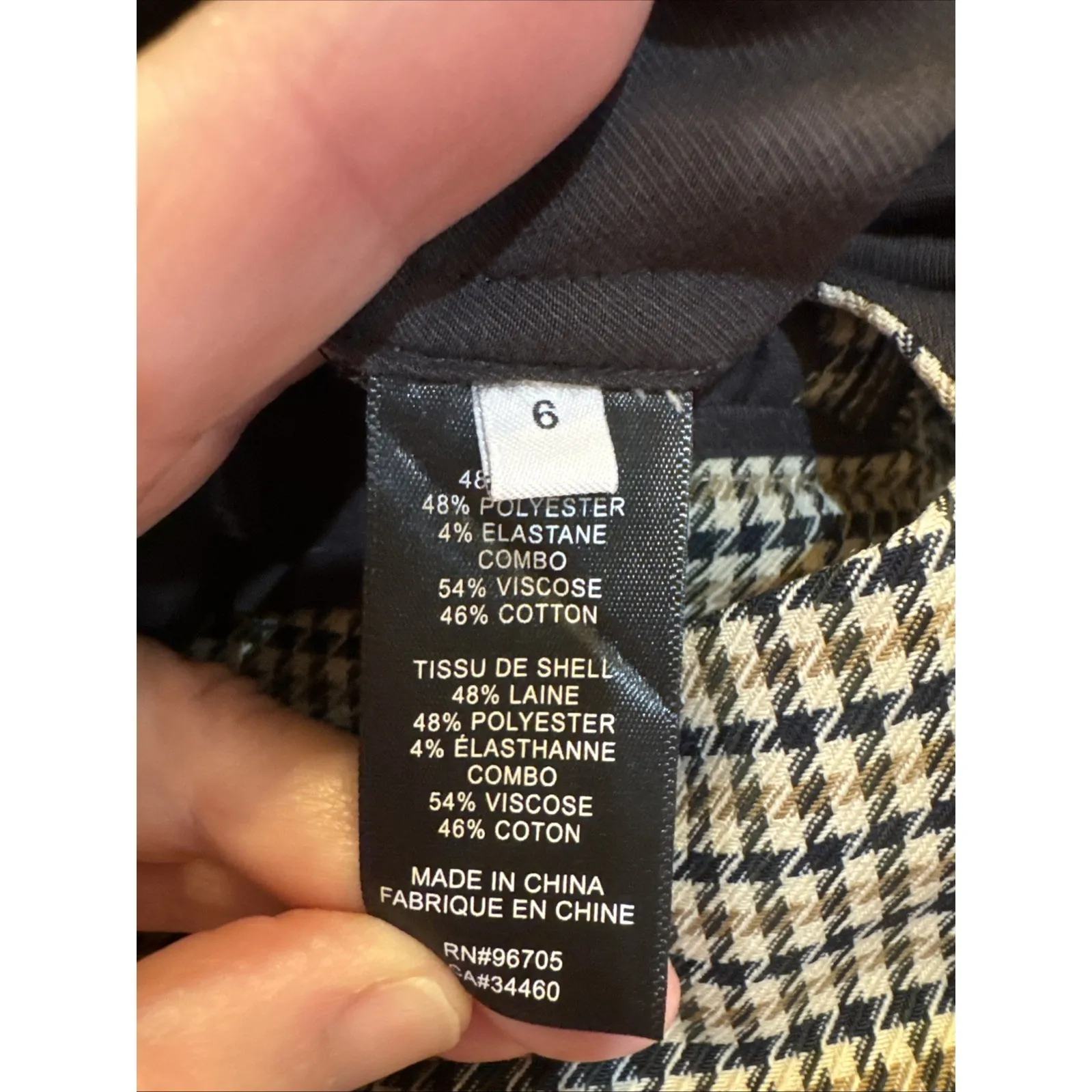 REBECCA TAYLOR Houndstooth Wide Leg Shorts Wool Skort‎ Wrap Size 6 Walking 60's - Image 5