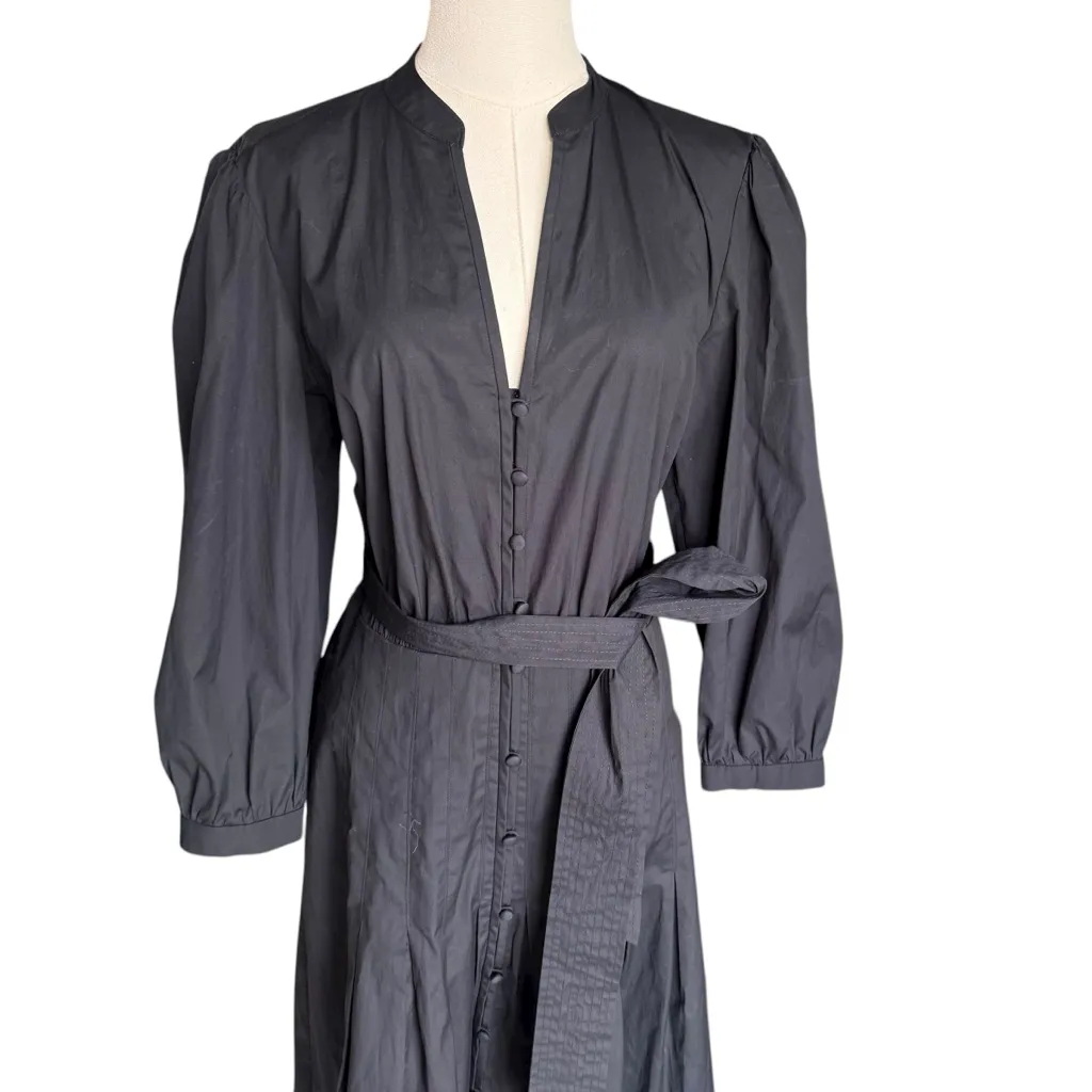 Veronica Beard - NWT Izie Poplin Midi Belted Button Front Puff Sleeve Sz 10 - Image 5
