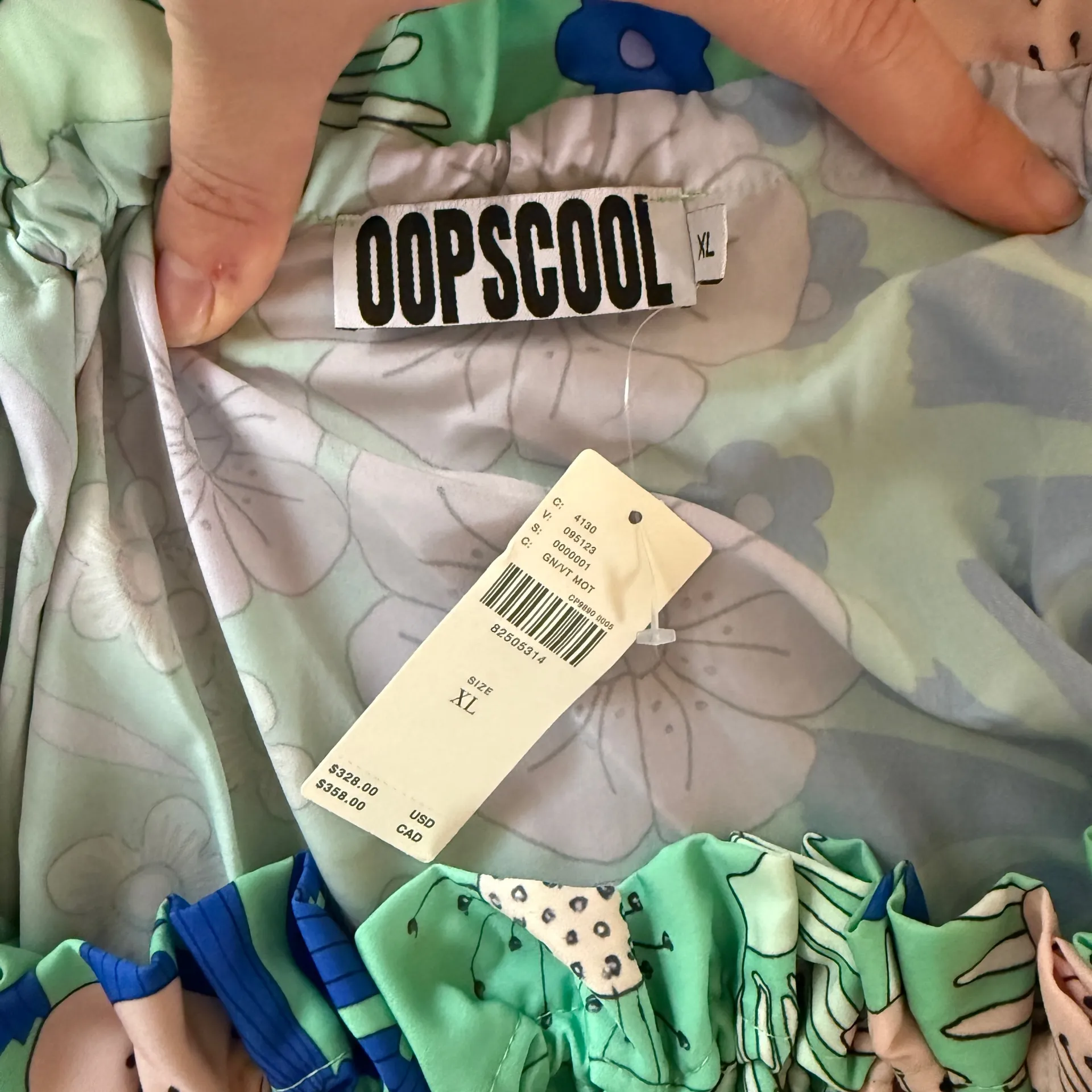 NWT Anthropologie Off the Shoulder Print Maxi Dress Multiple Size XL - Image 7