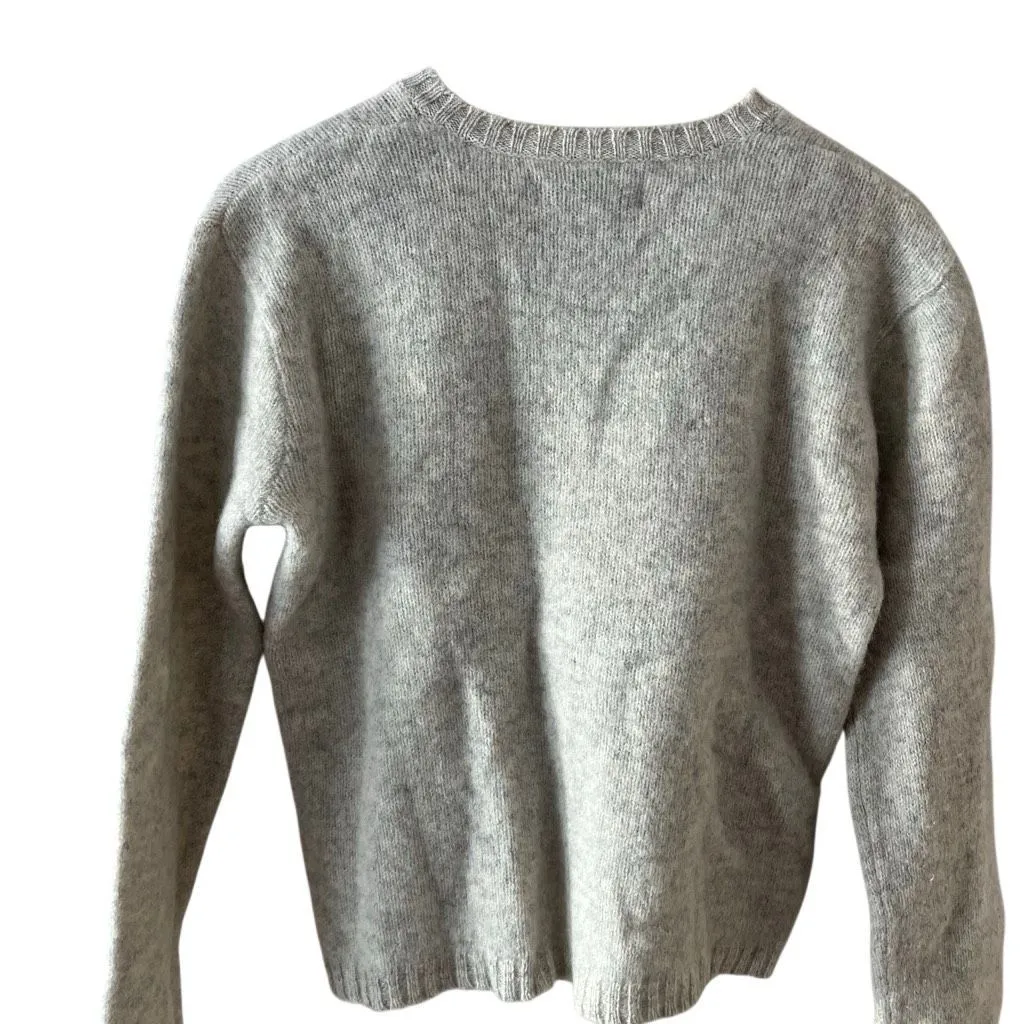 Abercrombie and Fitch 100% wool V neck grey sweater size medium Y2K Vintage - Image 3