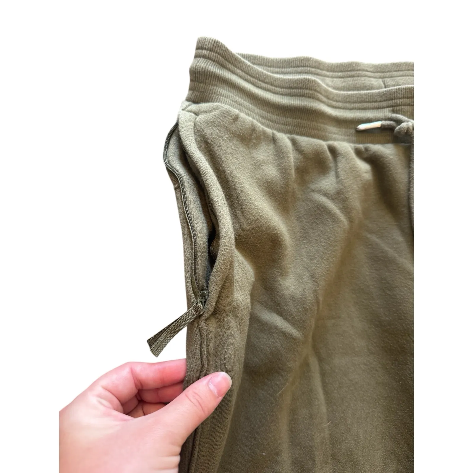 All in Motion Women’s Joggers Medium Taupe  Green Fleece Pants - Image 4