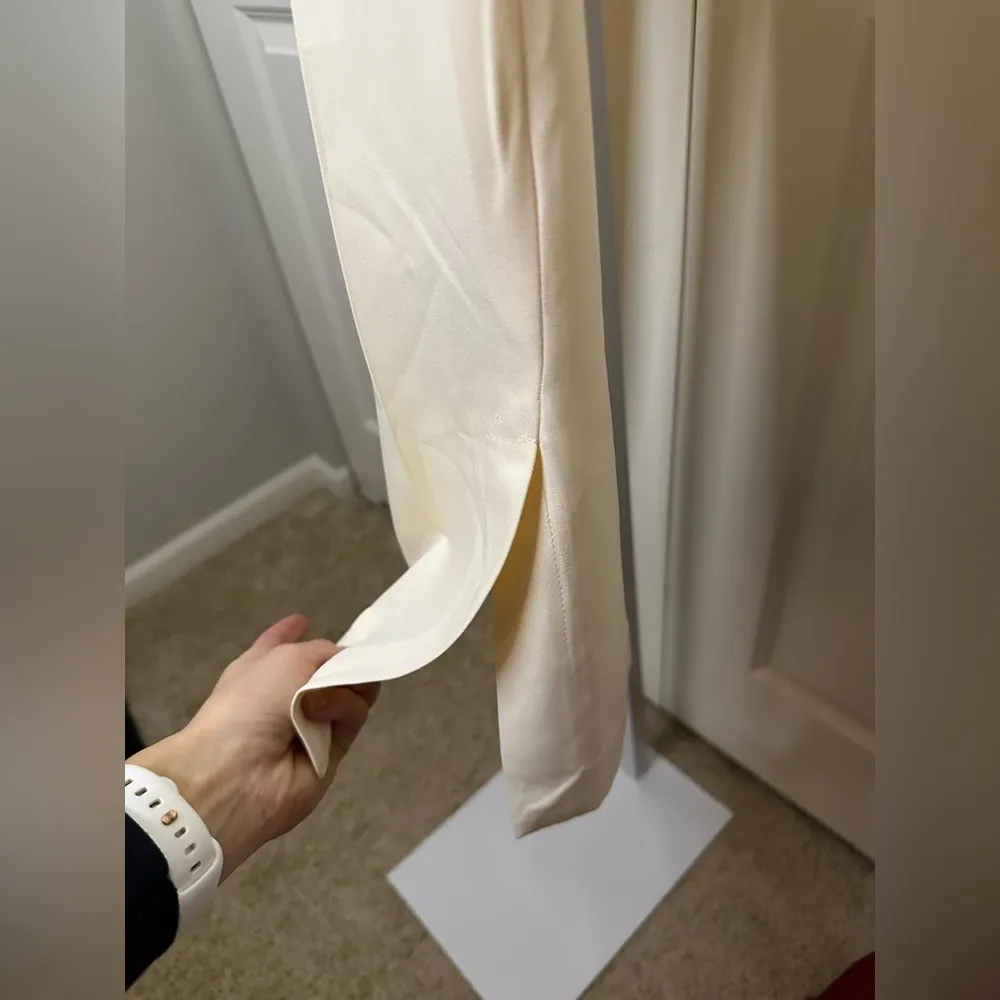 Commense Cream Beige Career Dress Pants with Ankle Slits Size M Tan Size M - Image 3