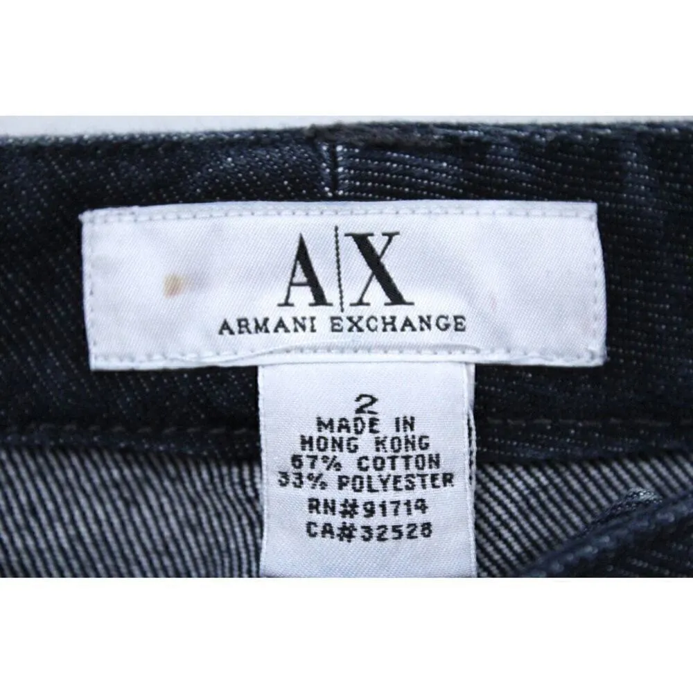 A/X ARMANI EXCHANGE Womens Jeans Skinny Dark SIZE 2 28 x 31 Open Grommet Legs - Image 3