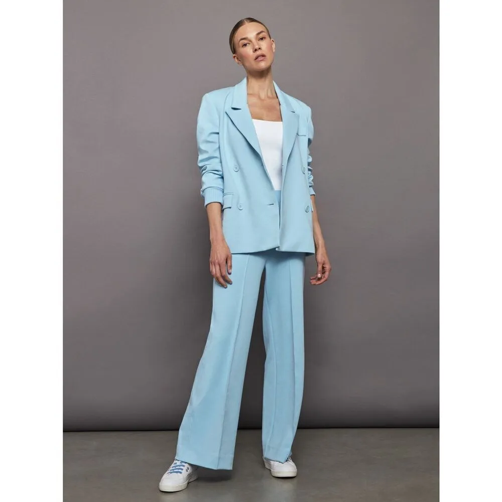 NWT Carbon38 Quiet Tide High Waisted Scuba Pant Blue Size XL - Image 3