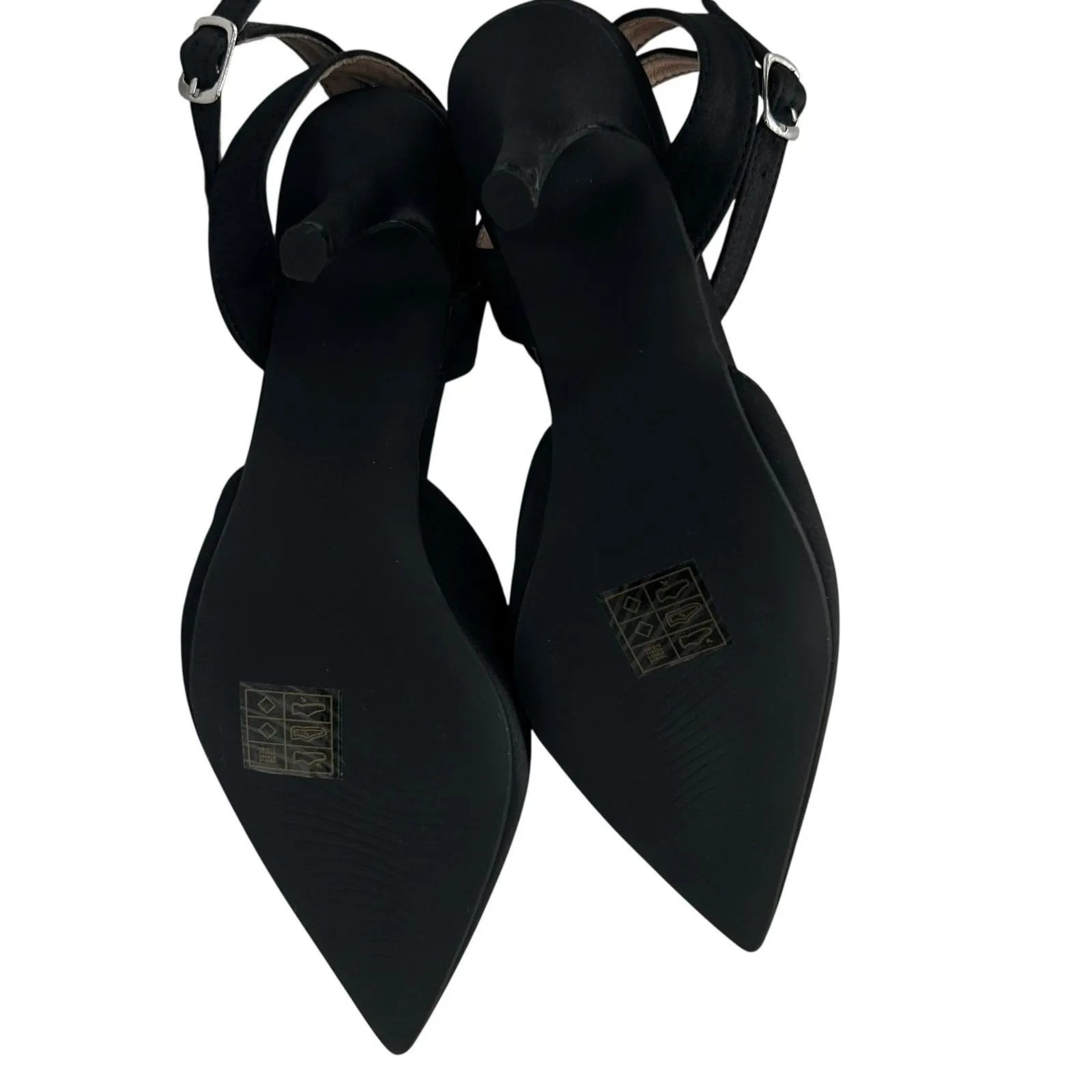 NEW Allegra K‎ Ankle Strap Heels Womens 7 Black Rhinestone Pointed Toe Pumps - Image 9